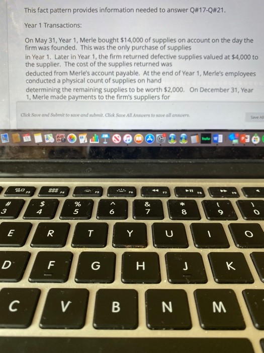  20 This fact pattern provides information needed to answer Q#17-Q#21. Year