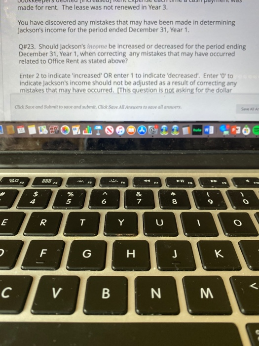on September 15, Year 1. Jackson rented an office for two years