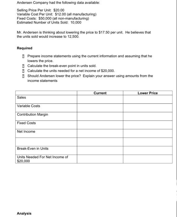 Hello,I am currently having trouble with this problem. It is a managerial