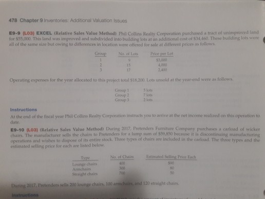 Help E9-9 please. I continue to get this wrong 478 Chapter 9