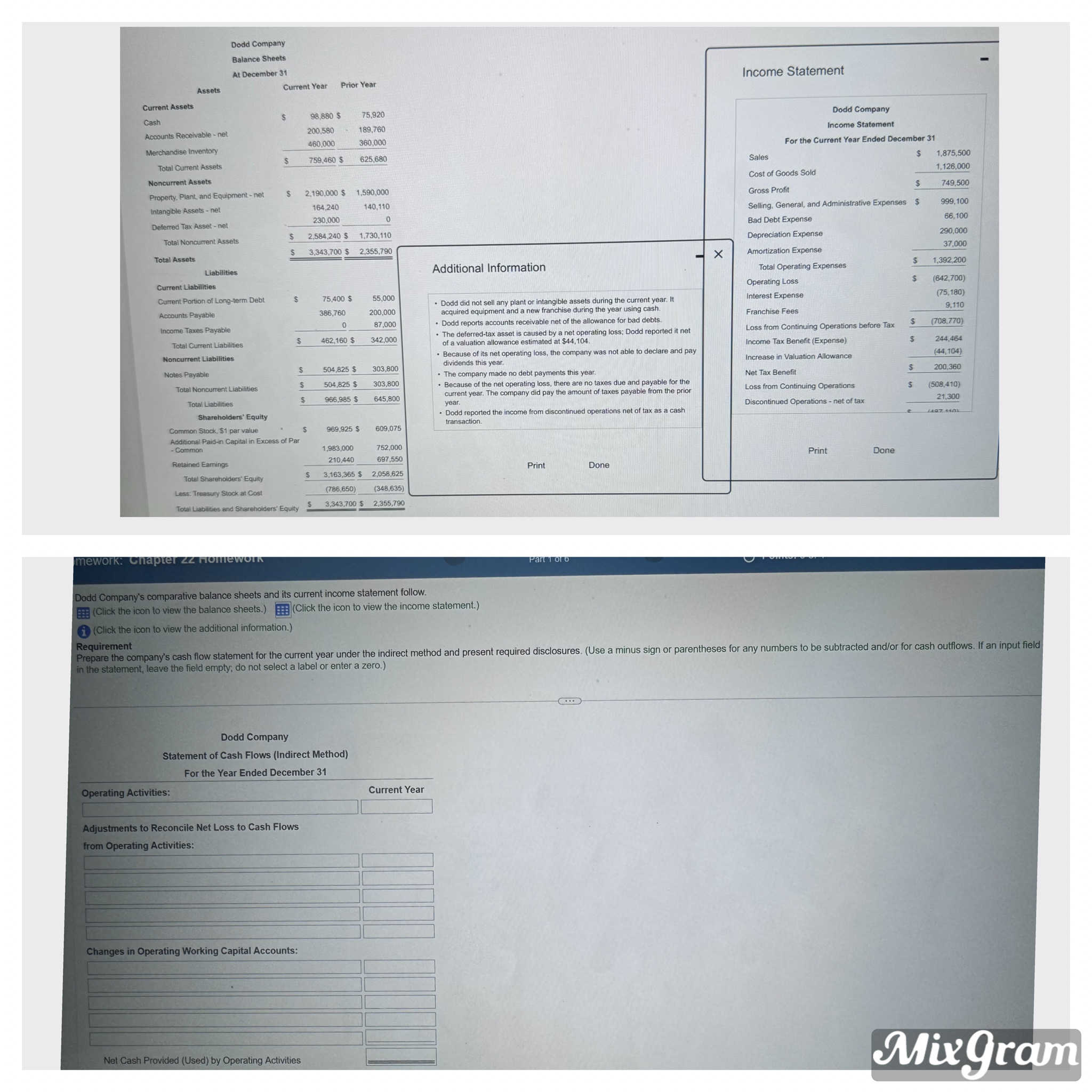  Lettington Services, Ltd. provided the following comparative balance sheets and income