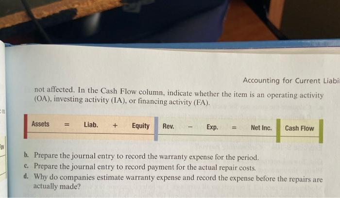 11 12 d. Why do companies estimate warranty expense and record the