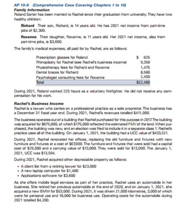 Can please someone tell how to solve this problem? AP 10-8 (Comprehensive