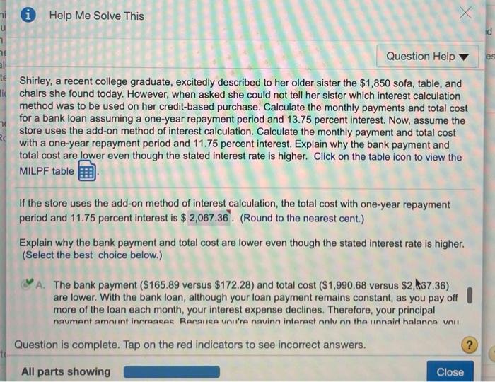 interest. Now, assume the store uses the add-on method of interest calculation.