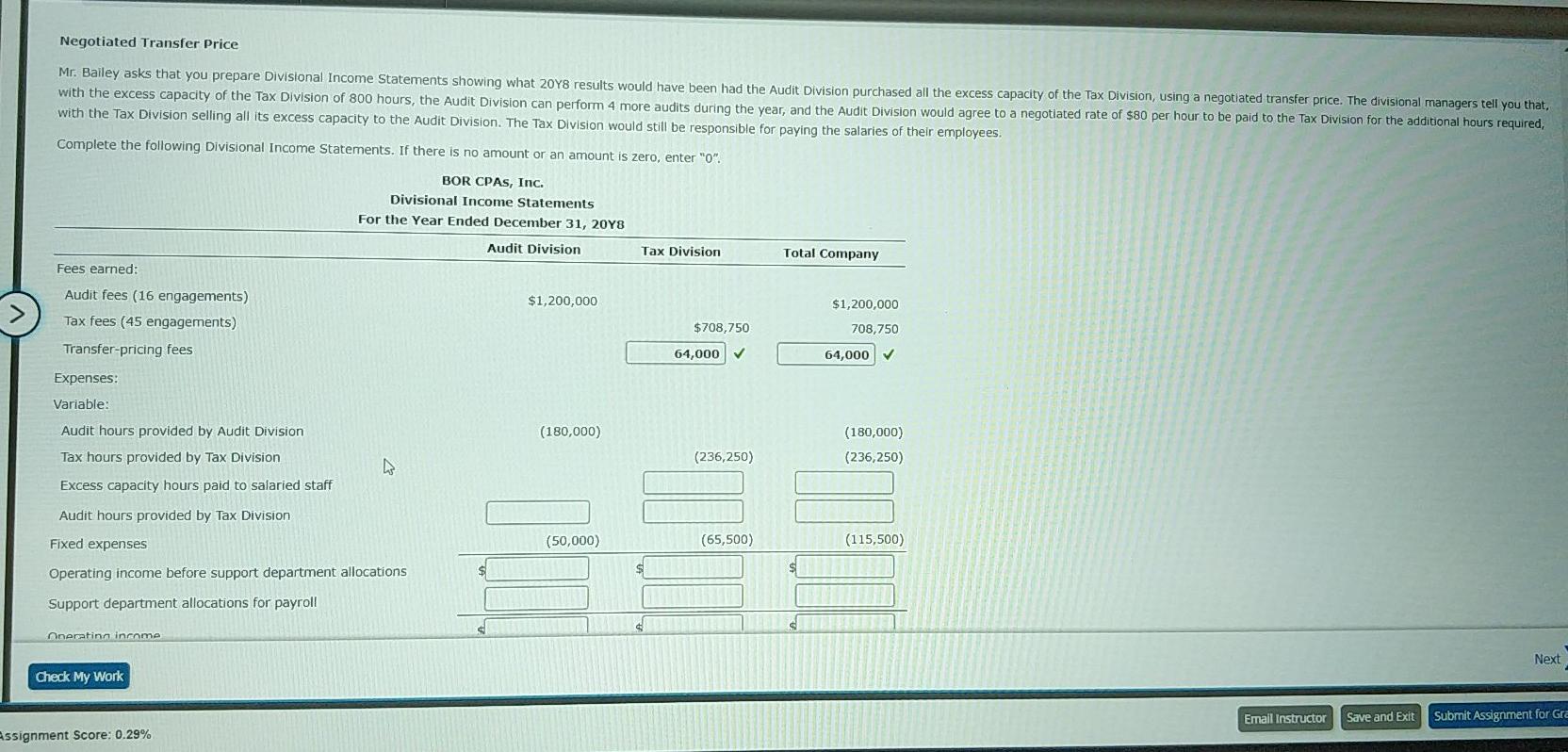 provide tax services to both individuals and businesses. The corporation is divided