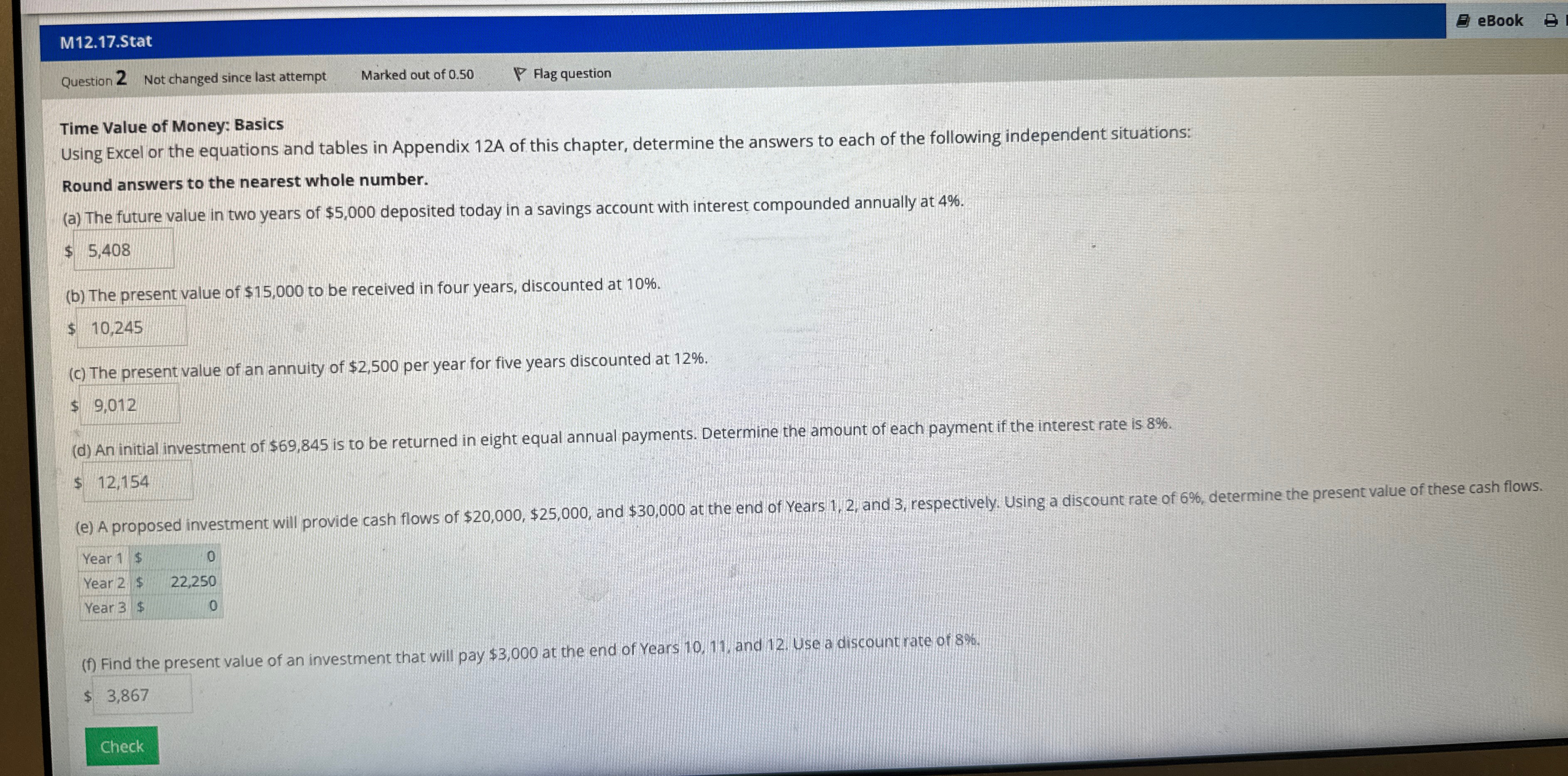  M12.17.Stat Question 2 Not changed since last attempt Marked out of