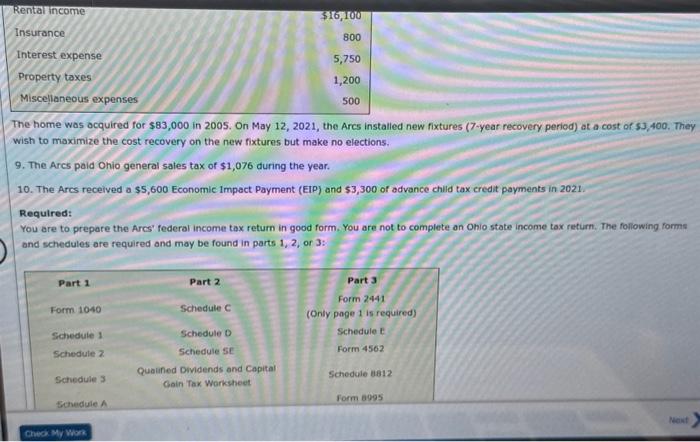 In the other parts in order to determine the amounts to be