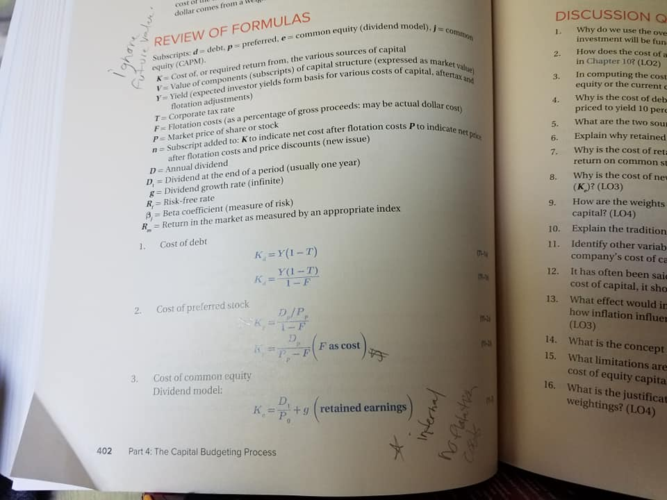 the following information, compute the Weighted Average Cost of Capital (WACC) for