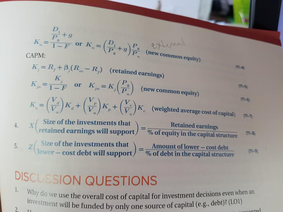 Intemally generated funds: Preferred Shares Common Equity Debt # of Shares/Bonds Issued