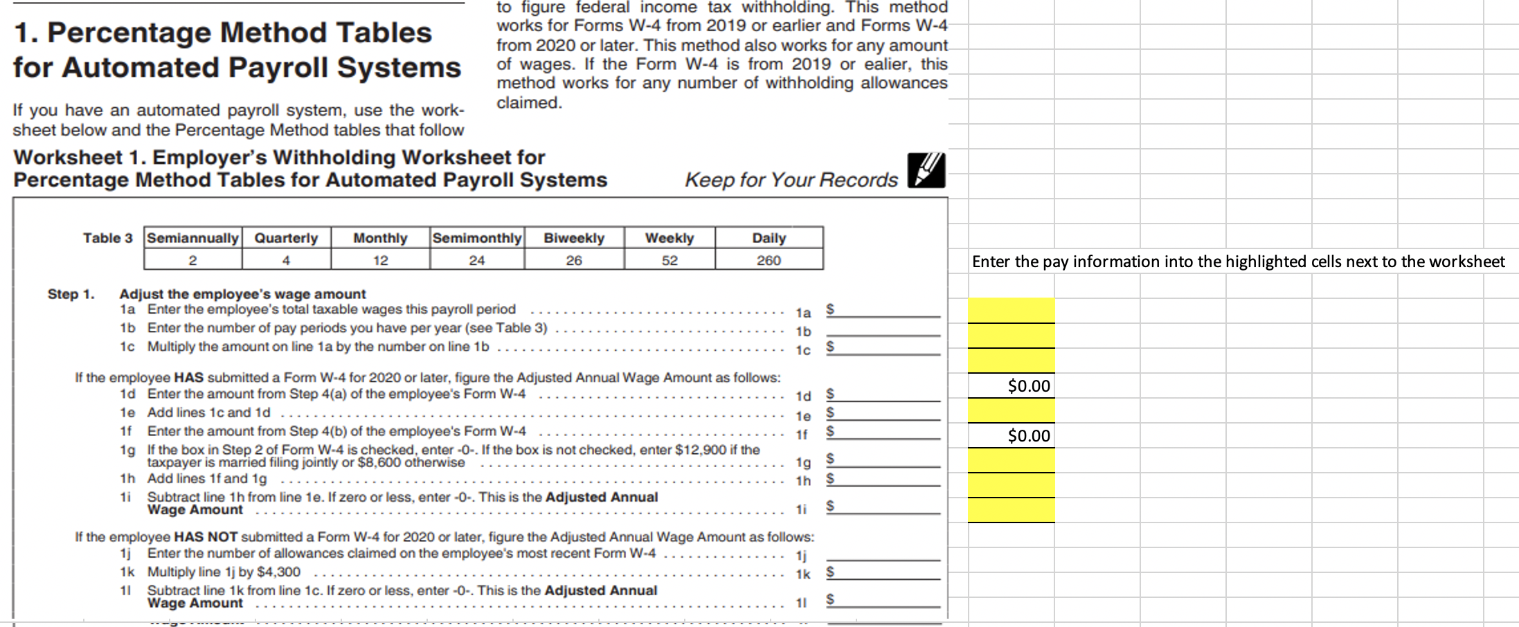 done! Company XYZ has a new employee that submitted form W-4 from