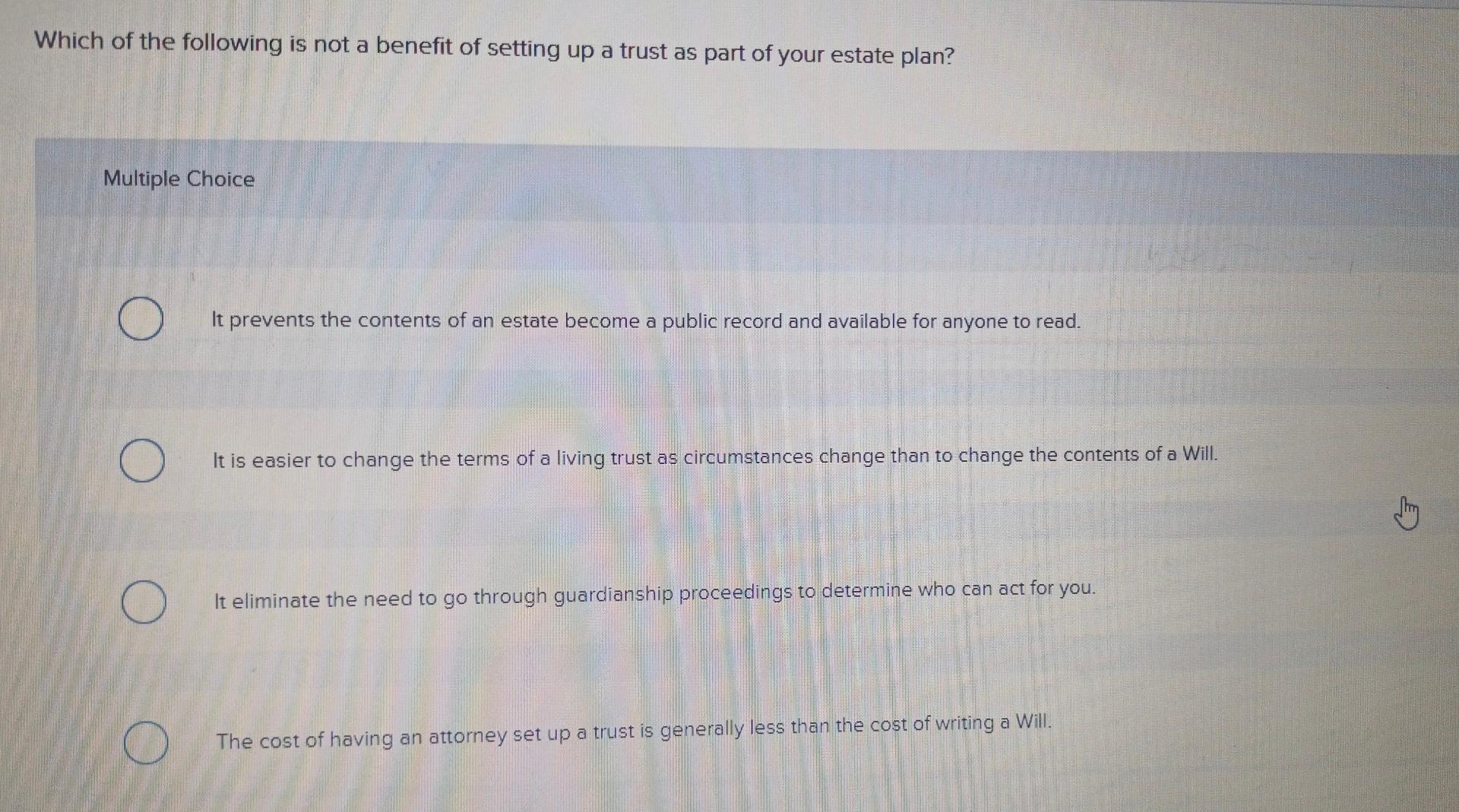  the last option is the assets are distributed without going through