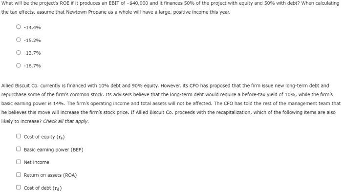 assets. The project will be financed with 100% equity. The company faces