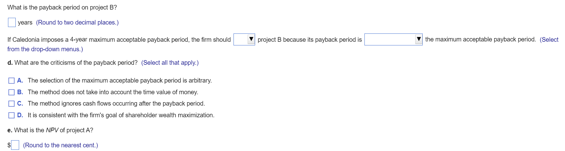 year 5 PROJECTA - $130,000 30,000 20,000 50,000 40,000 60,000 PROJECT B