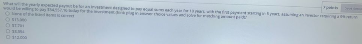  7 points Sove Anon What will the yearly expected payout be