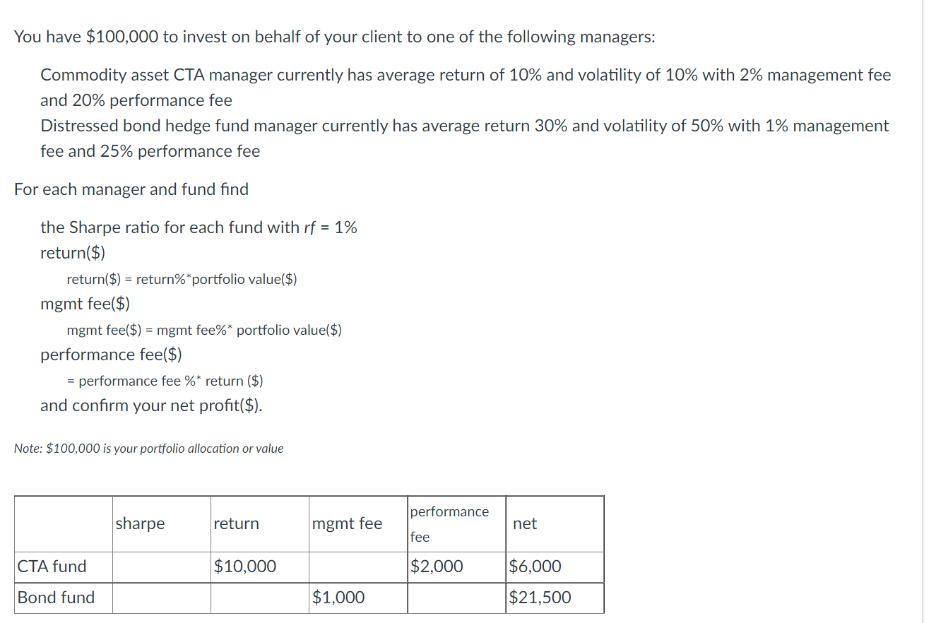  Which manager has better Sharpe ratio? (equal or cta or bond)