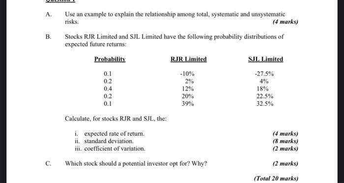  A. Use an example to explain the relationship among total, systematic
