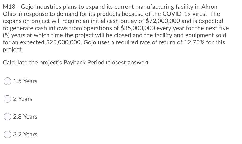 Please answer quickly, thank you so much! M18 - Gojo Industries plans