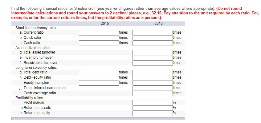 follow. SMOLIRA GOLF, INC. Balance Sheets as of December 31, 2015 and