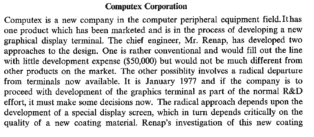 I need help with this Problem Computex Corporation Computex is a new