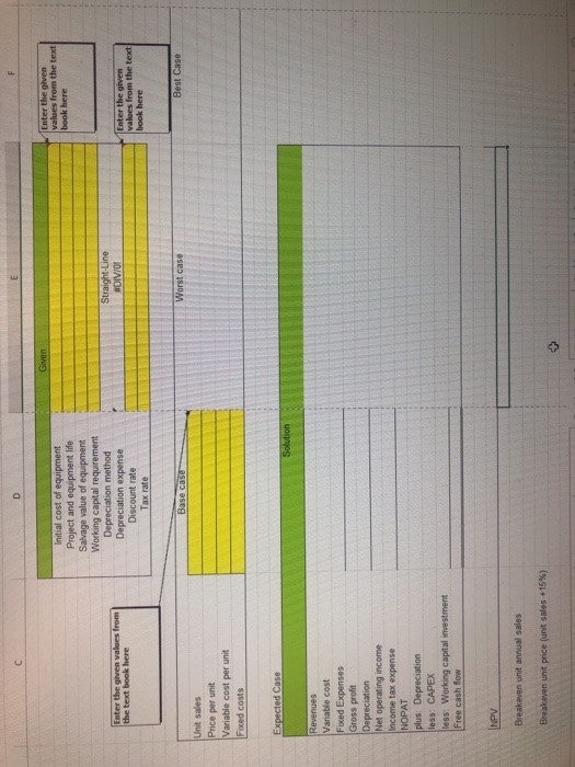 Enter the given values from the text book here Straight-Line #DIV/0! Enter