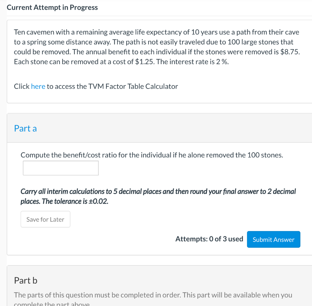  Current Attempt in Progress Ten cavemen with a remaining average life