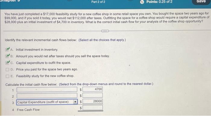 for a new coffee shop in some retail space you own. You