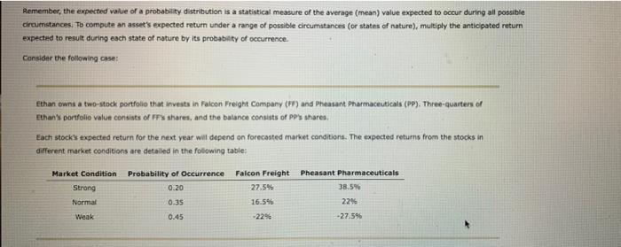 please solve all 4 questions Remember, the expected value of a probability