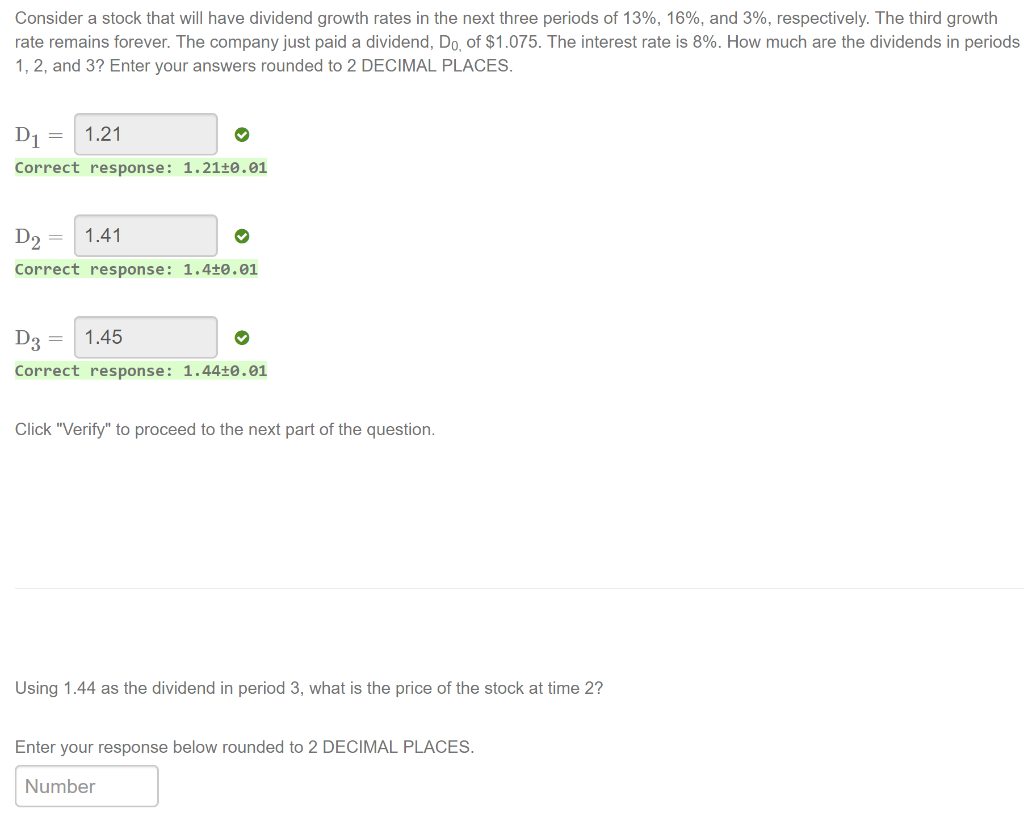 Need help with second part Consider a stock that will have dividend