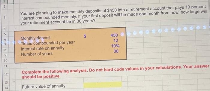 please give excel function for a good rating! 2 3 You are