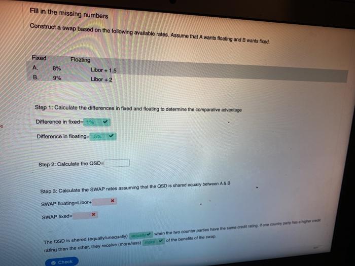  Construct a swap based on the follow available right so that