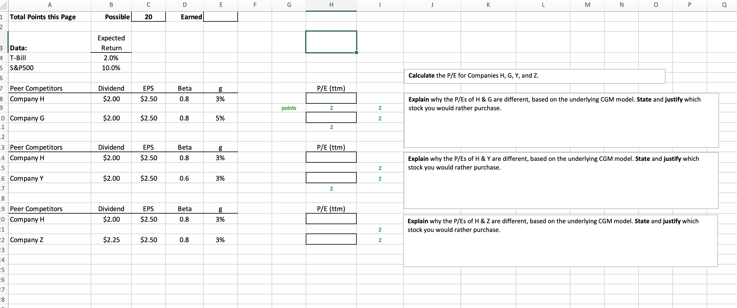 please add formulas !!! A B D E F G H