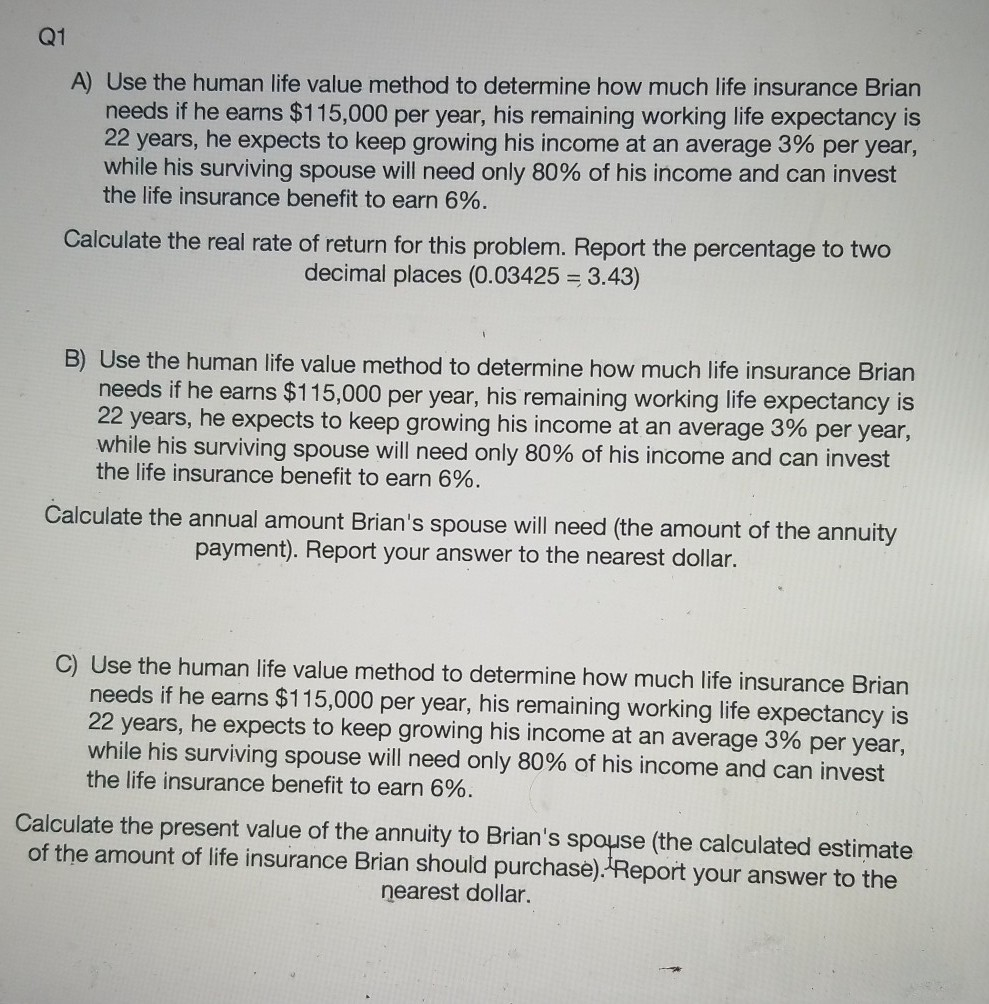 please make sure the final answer is correct Q1 A) Use