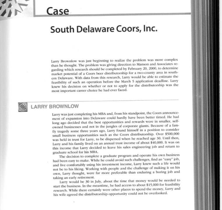 1. Using data in the case, estimate market and sales potential in