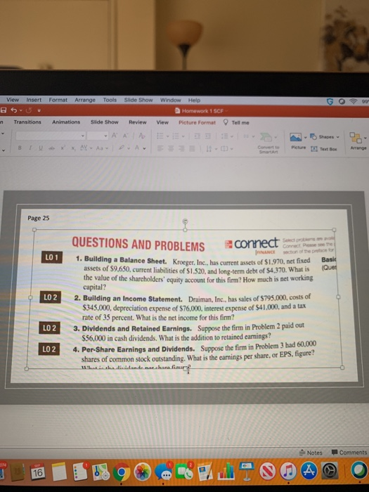  View Insert Format Arrange Tools Slide Show Window Help Homework 1