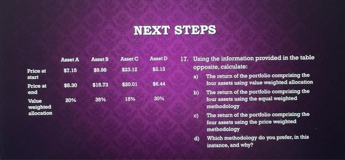 Probability 15. A 6.50% 4.25% 20% B -5.25% -3.75% 12.85% 25% 50%