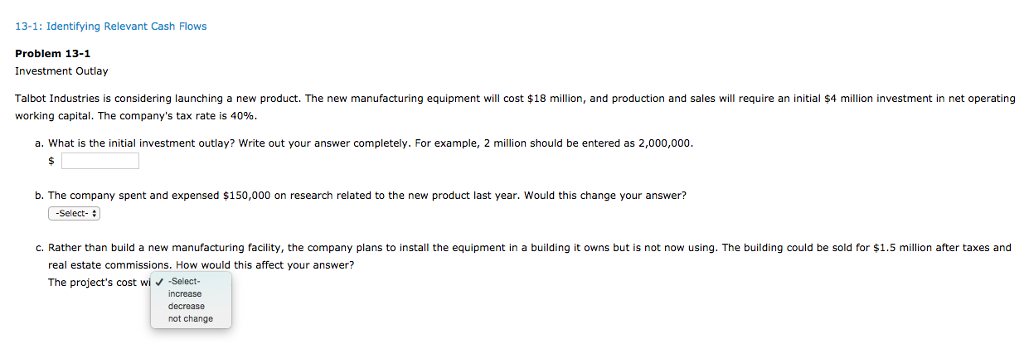 FOR PART B SELECT EITHER "YES" OR "NO" 13-1: Identifying Relevant Cash