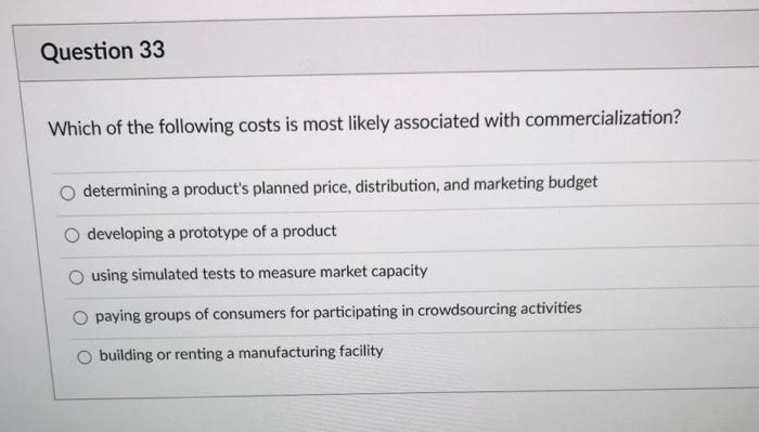  please select the right answer only Question 33 Which of the