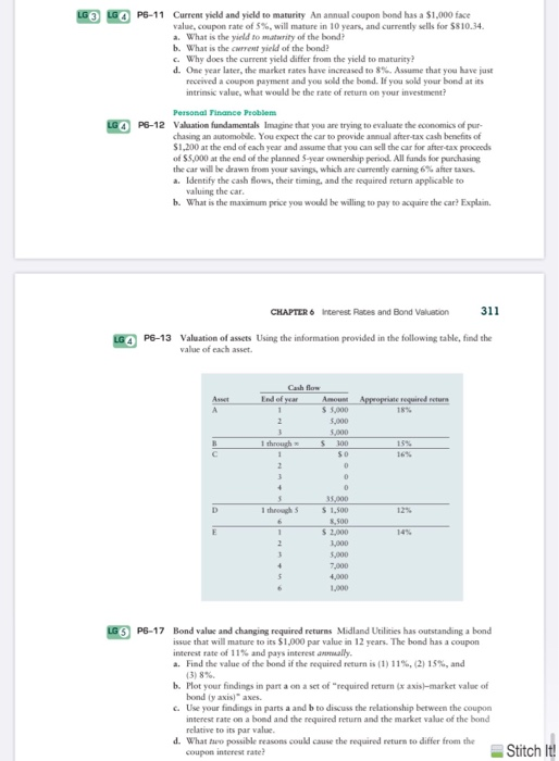  please solve the first one or two 3 P6-11 Current yield