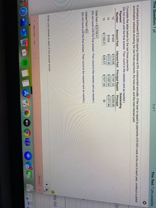 cant find the answer the last question..? This Question: 1 pt 3