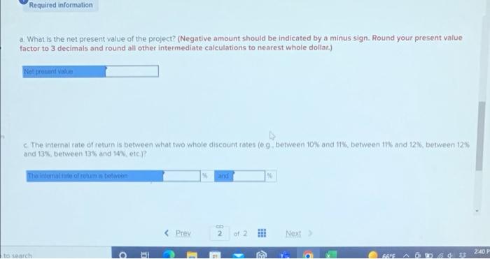 of 2) (Algo) 2. The company is considering a project involving the