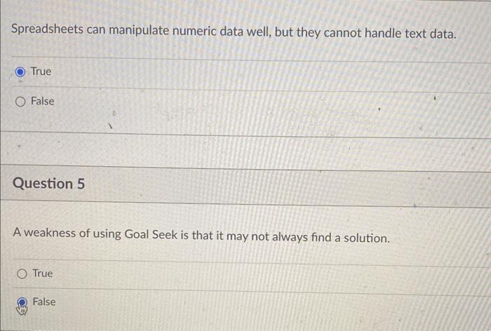  Spreadsheets can manipulate numeric data well, but they cannot handle text