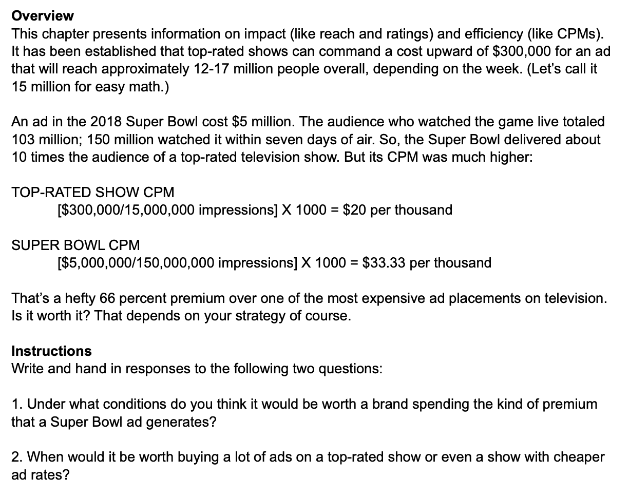 Overview This chapter presents information on impact (like reach and ratings)