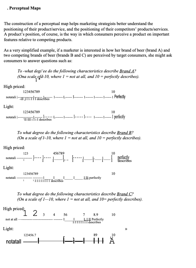 please answer 1, 2, a, b . Perceptual Maps The construction of