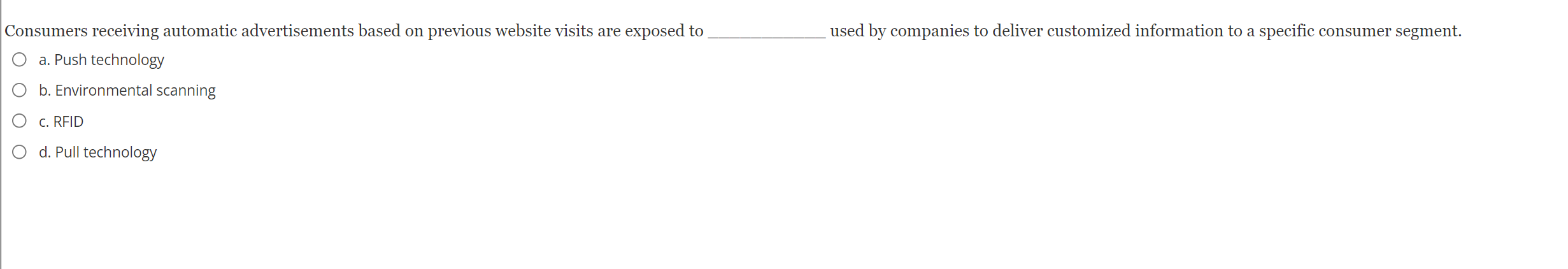 sources of market input? 0 a. Behavioral tracking 0 b. Internal records