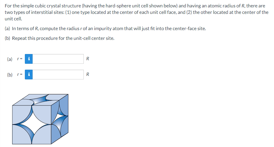 For the simple cubic crystal structure (having the hard-sphere unit cell