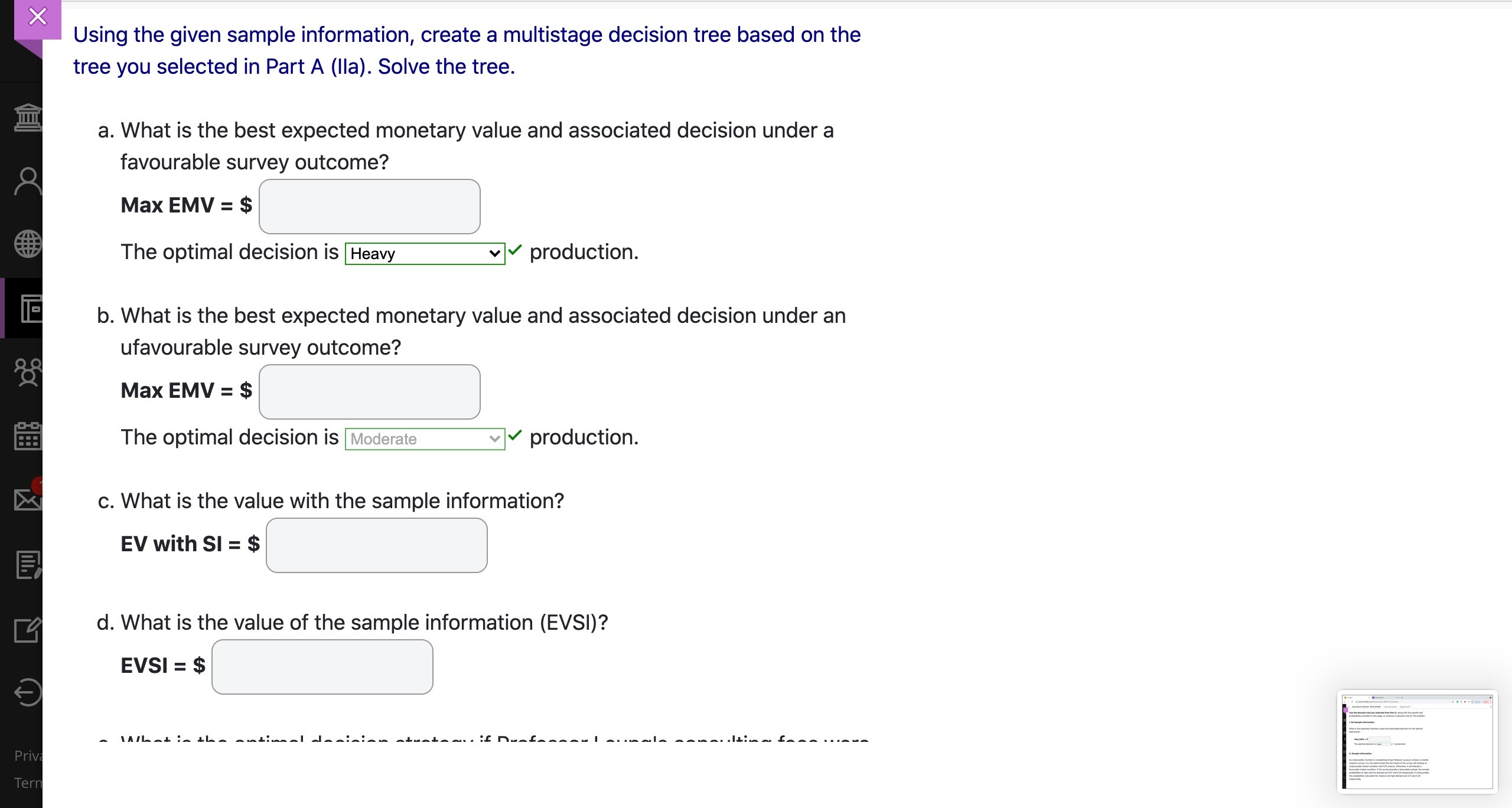production plan. Initial probability estimates are also updated. Resulting gross profits ($)