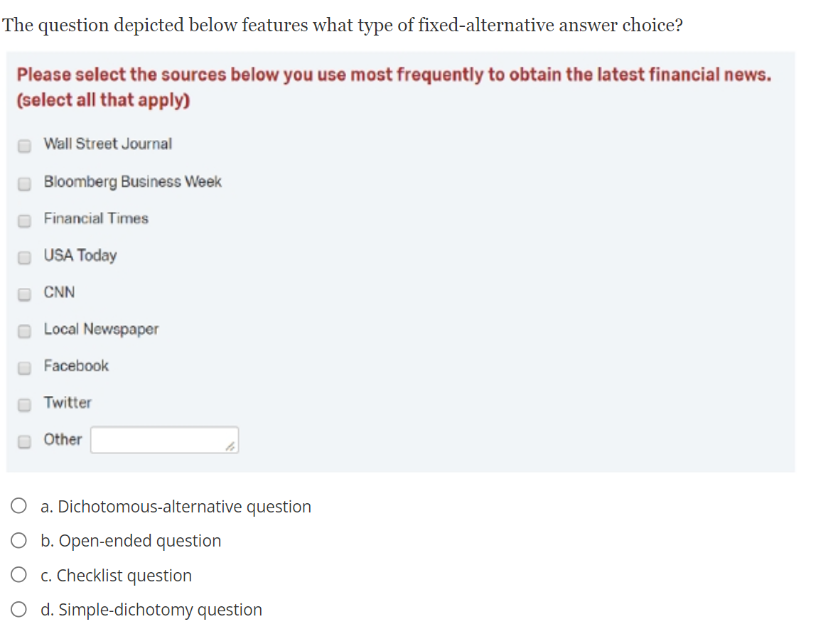 often present several similar questions grouped together as depicted below. On your