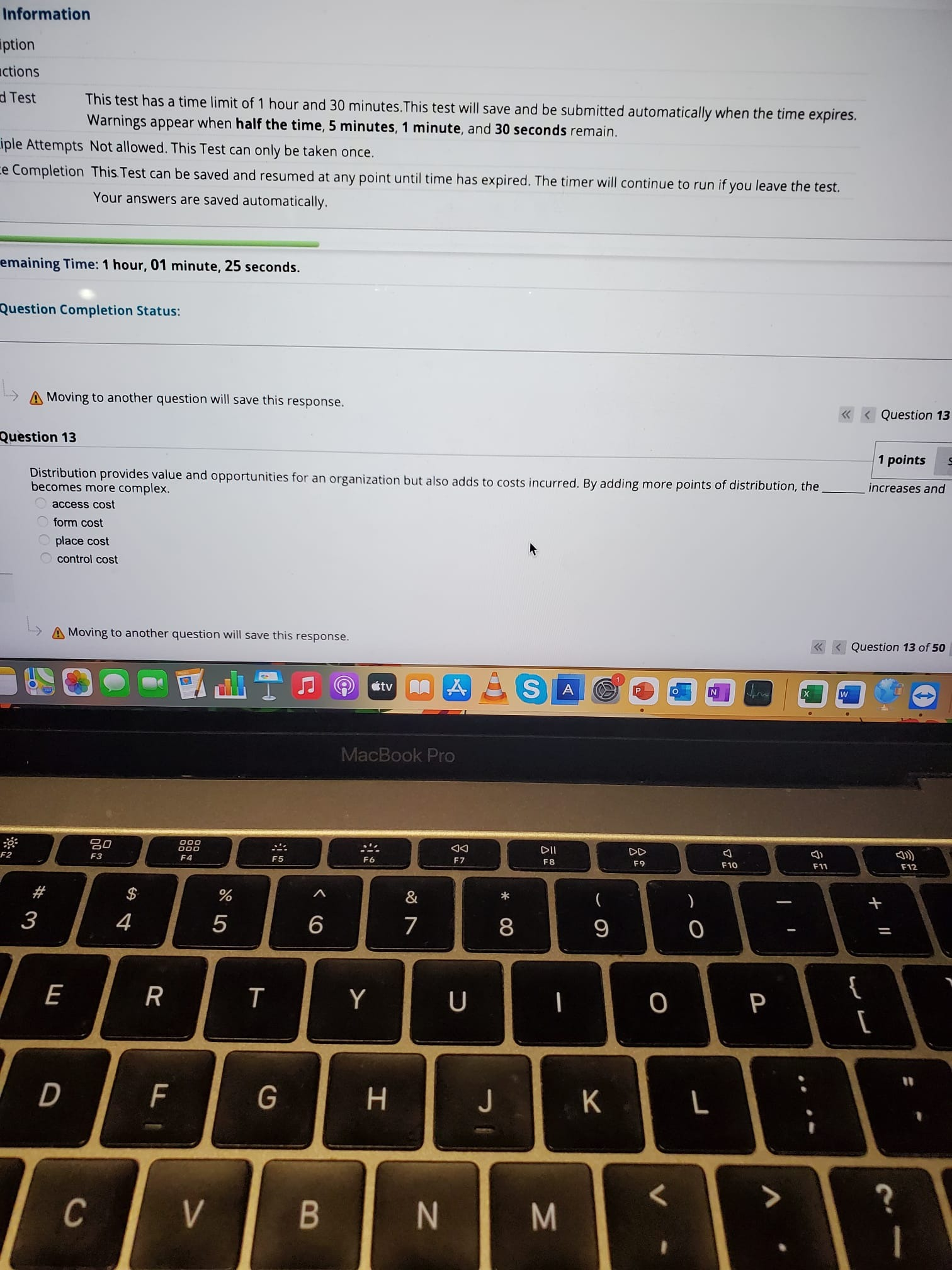  Information iption ctions d Test This test has a time limit