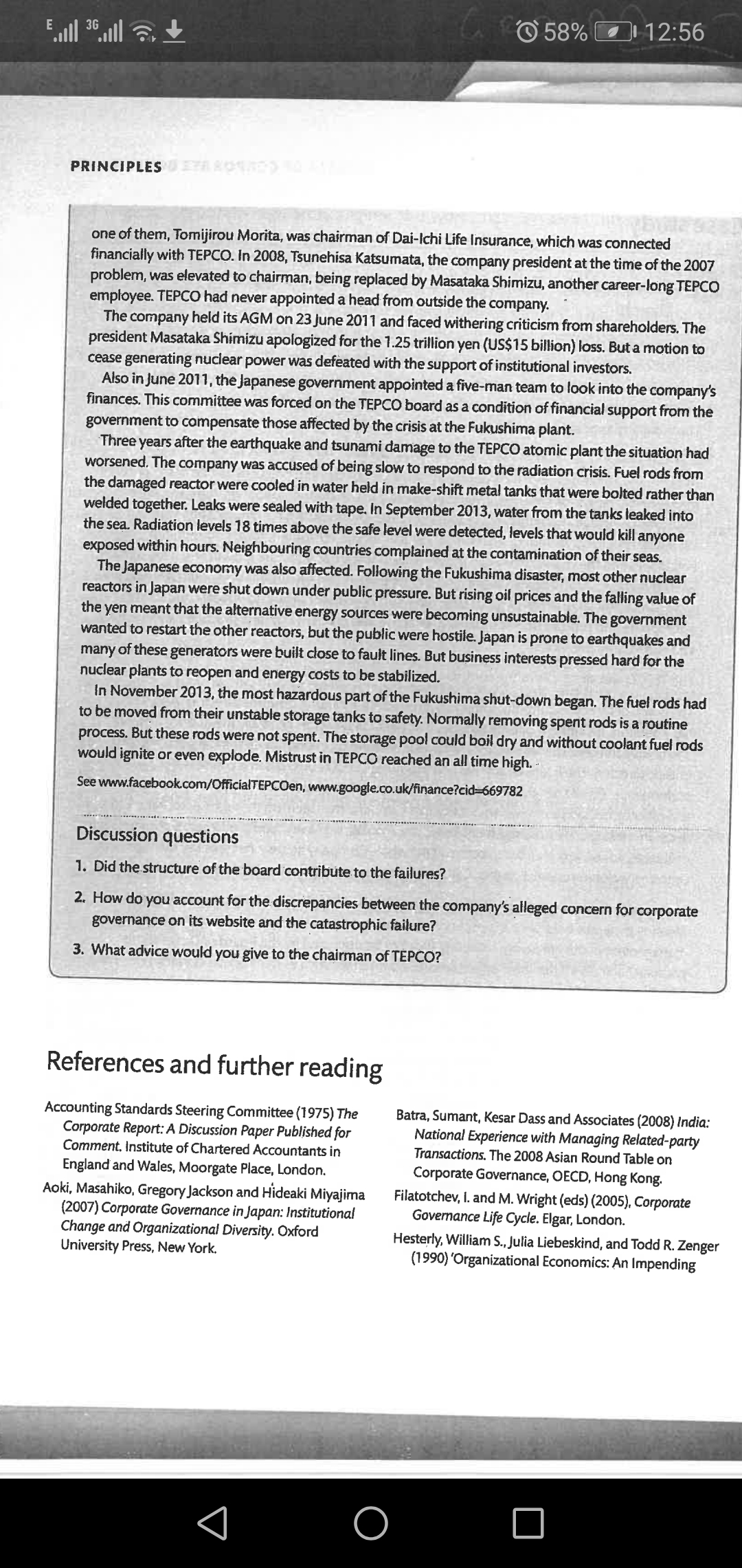 study Daiichi Case study 6 Tokyo Electric Power and the disaster at