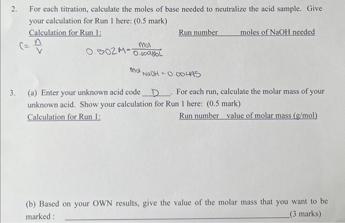is for run 1 which shows the equivalence point and the points